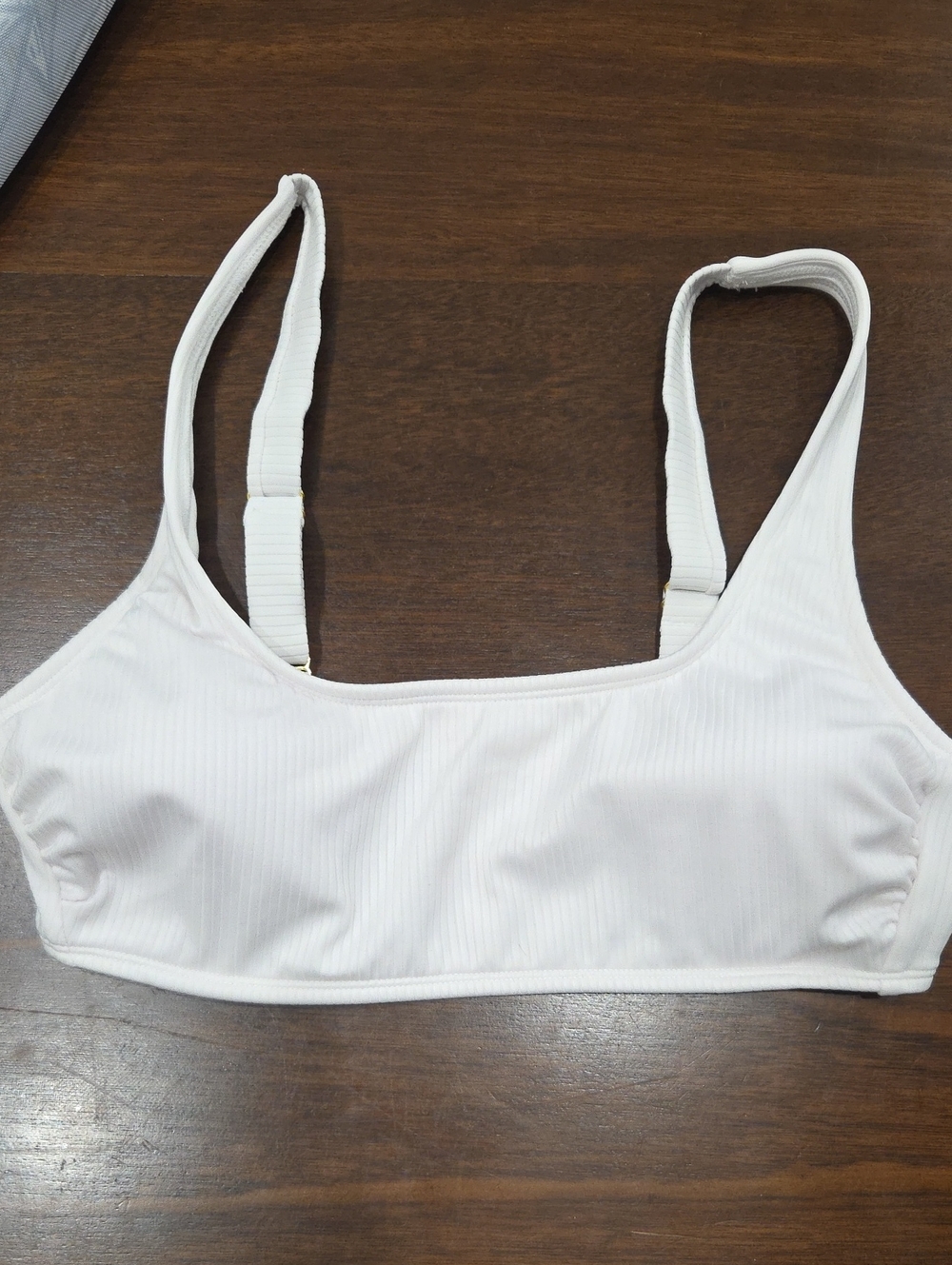 wild fable White Ribbed Swim Top